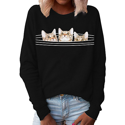 Women's Hoodie Sweatshirt Cat Graphic 3D Daily Basic Casual Hoodies Sweatshirts White Light gray Black
Women's Hoodie Sweatshirt Cat Graphic 3D Daily Basic Casual Hoodies Sweatshirts White Light gray Black