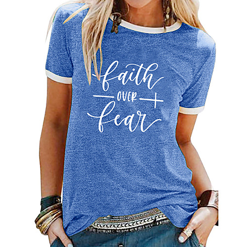 Women's T shirt Letter Patchwork Print Round Neck Tops Basic Basic Top White Black Blue
Women's T shirt Letter Patchwork Print Round Neck Tops Basic Basic Top White Black Blue