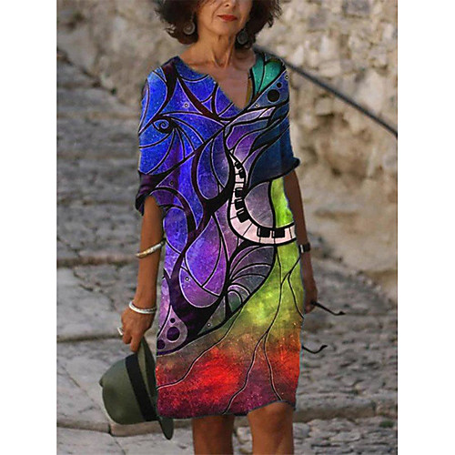 Women's Shift Dress Knee Length Dress Half Sleeve Print Patchwork Print Spring Summer Plus Size Work Casual 2021 Blue Red Yellow Green Light Green S M L XL XXL 3XL 4XL 5XL
Women's Shift Dress Knee Length Dress Half Sleeve Print Patchwork Print Spring Summer Plus Size Work Casual 2021 Blue Red Yellow Green Light Green S M L XL XXL 3XL 4XL 5XL