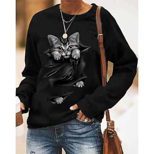 Women's Hoodie Sweatshirt Cat Graphic 3D Print Daily 3D Print Basic Casual Hoodies Sweatshirts White Black
Women's Hoodie Sweatshirt Cat Graphic 3D Print Daily 3D Print Basic Casual Hoodies Sweatshirts White Black
