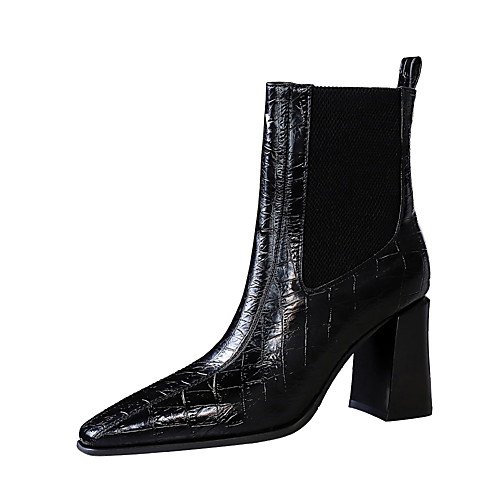 Women's Boots Chunky Heel Square Toe Booties Ankle Boots Sexy Minimalism Party & Evening PU Solid Colored Winter Ivory Black / Knee High Boots
Women's Boots Chunky Heel Square Toe Booties Ankle Boots Sexy Minimalism Party & Evening PU Solid Colored Winter Ivory Black / Knee High Boots