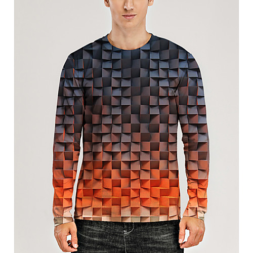 Men's T shirt Shirt 3D Print Graphic Optical Illusion 3D Print Long Sleeve Daily Tops Casual Round Neck Orange
Men's T shirt Shirt 3D Print Graphic Optical Illusion 3D Print Long Sleeve Daily Tops Casual Round Neck Orange