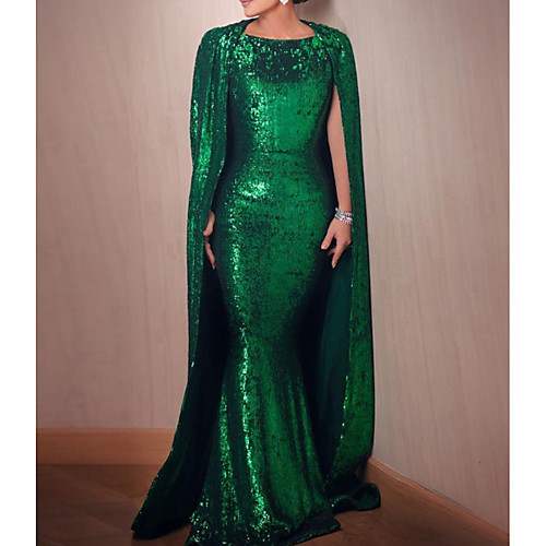 Mermaid / Trumpet Sparkle Sexy Engagement Formal Evening Dress Jewel Neck Sleeveless Sweep / Brush Train Sequined with Sequin 2021 
Mermaid / Trumpet Sparkle Sexy Engagement Formal Evening Dress Jewel Neck Sleeveless Sweep / Brush Train Sequined with Sequin 2021