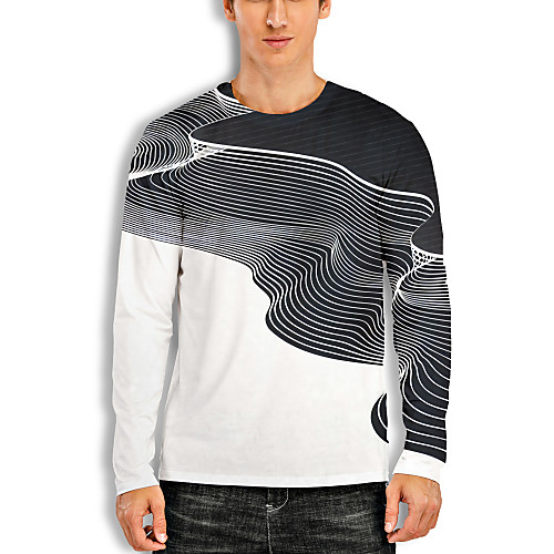 Men's T shirt 3D Print Graphic Optical Illusion 3D Print Long Sleeve Daily Tops Casual Gray / White
Men's T shirt 3D Print Graphic Optical Illusion 3D Print Long Sleeve Daily Tops Casual Gray / White