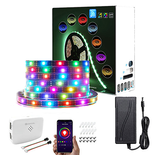 RGBIC Wi-Fi Bluetooth LED Smart Light Strip Kit 5M 10M Tiktok Cloud Wall Outdoor Waterproof 16 Million Colors 5050 SMD LED Strip with APP Voice Wi-fi Controller and Adapter IP67 Dream-color DC12V
RGBIC Wi-Fi Bluetooth LED Smart Light Strip Kit 5M 10M Tiktok Cloud Wall Outdoor Waterproof 16 Million Colors 5050 SMD LED Strip with APP Voice Wi-fi Controller and Adapter IP67 Dream-color DC12V