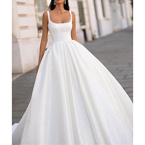 A-Line Wedding Dresses Scoop Neck Floor Length Satin Sleeveless Simple with Pleats 2021
A-Line Wedding Dresses Scoop Neck Floor Length Satin Sleeveless Simple with Pleats 2021