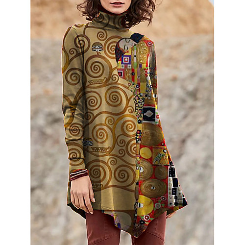Women's T Shirt Dress Tee Dress Short Mini Dress Purple Khaki Green Brown Long Sleeve Print Color Block Patchwork Print Fall Winter Turtleneck Casual Loose 2021 S M L XL XXL 3XL 4XL 5XL
Women's T Shirt Dress Tee Dress Short Mini Dress Purple Khaki Green Brown Long Sleeve Print Color Block Patchwork Print Fall Winter Turtleneck Casual Loose 2021 S M L XL XXL 3XL 4XL 5XL