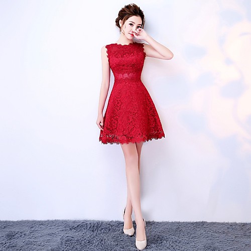 A-Line Elegant Floral Homecoming Party Wear Valentine's Day Dress Jewel Neck Sleeveless Short / Mini Lace with Lace Insert 2021
A-Line Elegant Floral Homecoming Party Wear Valentine's Day Dress Jewel Neck Sleeveless Short / Mini Lace with Lace Insert 2021