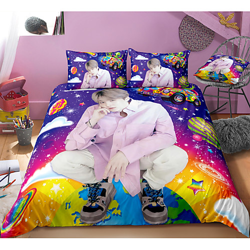 BTS Series 3-Piece Duvet Cover Set Hotel Bedding Sets Comforter Cover with Soft Lightweight Microfiber, Include 1 Duvet Cover, 2 Pillowcases for Double/Queen/King(1 Pillowcase for Twin/Single)
BTS Series 3-Piece Duvet Cover Set Hotel Bedding Sets Comforter Cover with Soft Lightweight Microfiber, Include 1 Duvet Cover, 2 Pillowcases for Double/Queen/King(1 Pillowcase for Twin/Single)