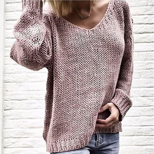 Women's Stylish Knitted Solid Color Pullover Long Sleeve Sweater Cardigans V Neck Fall Winter Blue Yellow Blushing Pink
Women's Stylish Knitted Solid Color Pullover Long Sleeve Sweater Cardigans V Neck Fall Winter Blue Yellow Blushing Pink