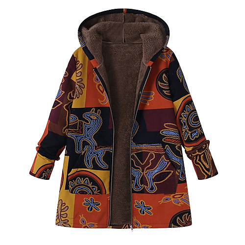 Women's Trench Coat Going out Fall & Winter Long Coat Hooded Loose Basic Jacket Long Sleeve Geometric Print Blue Orange / Plus Size / Cotton
Women's Trench Coat Going out Fall & Winter Long Coat Hooded Loose Basic Jacket Long Sleeve Geometric Print Blue Orange / Plus Size / Cotton