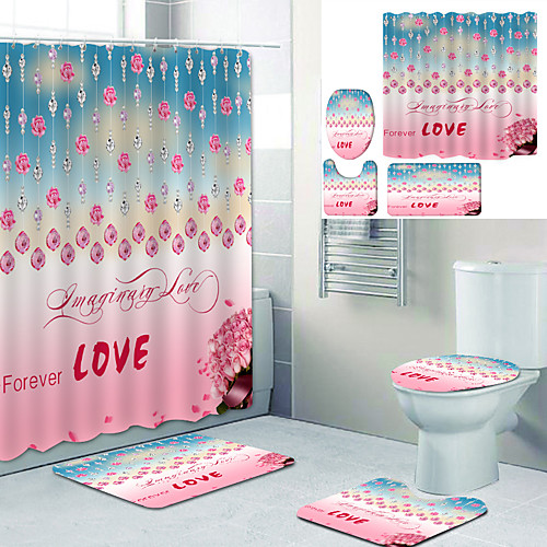 Love You Forever Printed Bathtub Curtain Liner Covered With Waterproof Fabric Shower Curtain For Bathroom Home Decoration With Hook Floor Mat And Four-piece Toilet Mat
Love You Forever Printed Bathtub Curtain Liner Covered With Waterproof Fabric Shower Curtain For Bathroom Home Decoration With Hook Floor Mat And Four-piece Toilet Mat