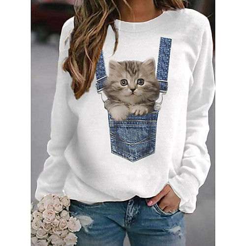 Women's Hoodie Sweatshirt Cat Graphic 3D Print Daily 3D Print Basic Casual Hoodies Sweatshirts White Light gray Black
Women's Hoodie Sweatshirt Cat Graphic 3D Print Daily 3D Print Basic Casual Hoodies Sweatshirts White Light gray Black