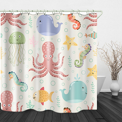 Marine Life Print Waterproof Fabric Shower Curtain for Bathroom Home Decor Covered Bathtub Curtains Liner Includes with Hooks 72 Inch
Marine Life Print Waterproof Fabric Shower Curtain for Bathroom Home Decor Covered Bathtub Curtains Liner Includes with Hooks 72 Inch