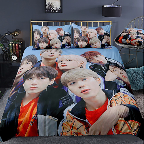 BTS Series 3-Piece Duvet Cover Set Hotel Bedding Sets Comforter Cover with Soft Lightweight Microfiber For Holiday Decoration(Include 1 Duvet Cover and 1or 2 Pillowcases)
BTS Series 3-Piece Duvet Cover Set Hotel Bedding Sets Comforter Cover with Soft Lightweight Microfiber For Holiday Decoration(Include 1 Duvet Cover and 1or 2 Pillowcases)