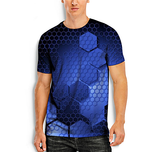 Men's Tee T shirt 3D Print Abstract 3D Geometry 3D Print Short Sleeve Daily Tops Casual Round Neck Blue / Summer
Men's Tee T shirt 3D Print Abstract 3D Geometry 3D Print Short Sleeve Daily Tops Casual Round Neck Blue / Summer