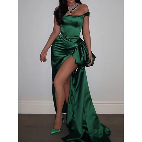 Sheath / Column Celebrity Style Sexy Prom Formal Evening Dress Off Shoulder Sleeveless Sweep / Brush Train Satin with Split 2021
Sheath / Column Celebrity Style Sexy Prom Formal Evening Dress Off Shoulder Sleeveless Sweep / Brush Train Satin with Split 2021