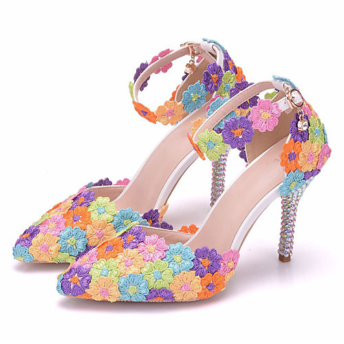 Women's Wedding Shoes Stiletto Heel Pointed Toe Wedding Pumps Sexy Classic Minimalism Wedding Party & Evening PU Sparkling Glitter Lace Flower Color Block Floral Rainbow
Women's Wedding Shoes Stiletto Heel Pointed Toe Wedding Pumps Sexy Classic Minimalism Wedding Party & Evening PU Sparkling Glitter Lace Flower Color Block Floral Rainbow