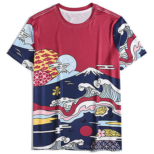 Men's T shirt 3D Print Graphic Scenery Tribal 3D Print Short Sleeve Daily Tops Basic Casual Red
Men's T shirt 3D Print Graphic Scenery Tribal 3D Print Short Sleeve Daily Tops Basic Casual Red