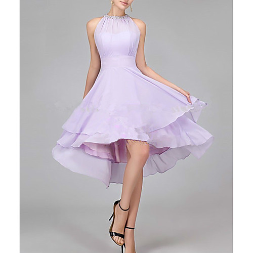 A-Line Flirty Elegant Homecoming Cocktail Party Dress Halter Neck Sleeveless Asymmetrical Chiffon with Crystals Tier 2021
A-Line Flirty Elegant Homecoming Cocktail Party Dress Halter Neck Sleeveless Asymmetrical Chiffon with Crystals Tier 2021