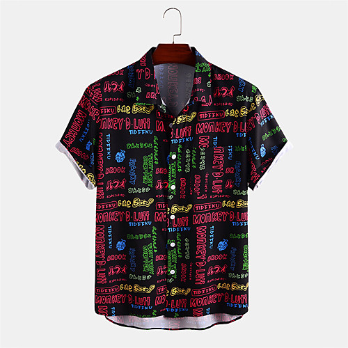 Men's Shirt Other Prints Letter Button-Down Print Short Sleeve Daily Tops Casual Black
Men's Shirt Other Prints Letter Button-Down Print Short Sleeve Daily Tops Casual Black