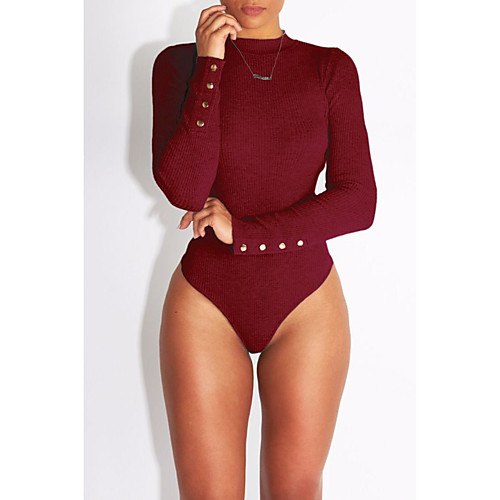 Women's Ordinary Crew Neck Wine Black Khaki Bodysuit Solid Colored Rivet
Women's Ordinary Crew Neck Wine Black Khaki Bodysuit Solid Colored Rivet