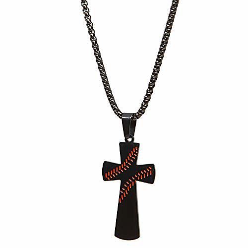 baseball cross necklace jewelry box & prayer card i can do all things bible verse quote - stainless steel baseball chain - communion gifts for athletes ((black)
baseball cross necklace jewelry box & prayer card i can do all things bible verse quote - stainless steel baseball chain - communion gifts for athletes ((black)