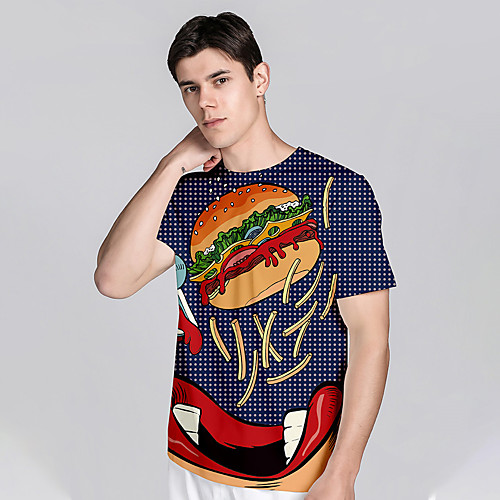 Men's T shirt 3D Print Food Graphic Prints 3D Print Short Sleeve Daily Tops Casual Beach Blue
Men's T shirt 3D Print Food Graphic Prints 3D Print Short Sleeve Daily Tops Casual Beach Blue
