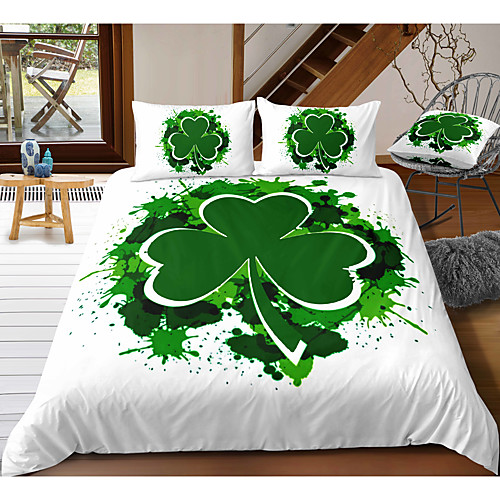 St.Patrick's Clover 3-Piece Duvet Cover Set Hotel Bedding Sets Comforter Cover with Soft Lightweight Microfiber, Include 1 Duvet Cover, 2 Pillowcases for Double/Queen/King(1 Pillowcase for Twin/Single)
St.Patrick's Clover 3-Piece Duvet Cover Set Hotel Bedding Sets Comforter Cover with Soft Lightweight Microfiber, Include 1 Duvet Cover, 2 Pillowcases for Double/Queen/King(1 Pillowcase for Twin/Single)