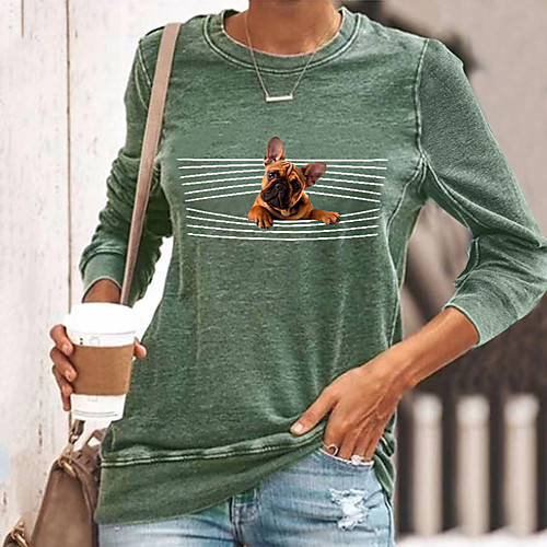Women's T shirt Graphic Animal Long Sleeve Round Neck Tops Basic Basic Top Black Blue Yellow
Women's T shirt Graphic Animal Long Sleeve Round Neck Tops Basic Basic Top Black Blue Yellow