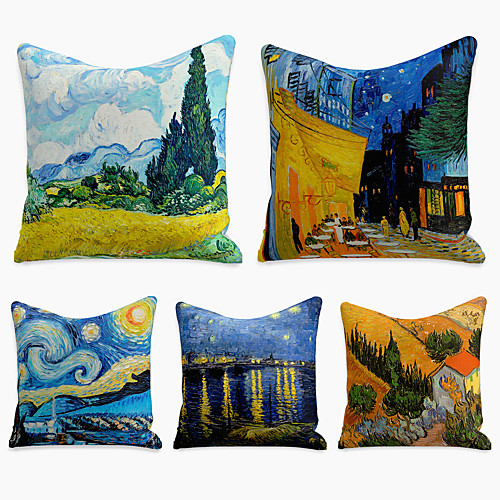 5 pcs Faux Linen Pillow Cover, Print Simple Casual Square Polyester Traditional Classic
5 pcs Faux Linen Pillow Cover, Print Simple Casual Square Polyester Traditional Classic