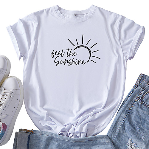 Women's T shirt Graphic Print Round Neck Tops 100% Cotton Basic Basic Top White Red Yellow
Women's T shirt Graphic Print Round Neck Tops 100% Cotton Basic Basic Top White Red Yellow