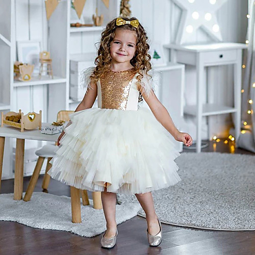 Princess Knee Length Flower Girl Dresses Party Tulle Sleeveless Jewel Neck with Tier
Princess Knee Length Flower Girl Dresses Party Tulle Sleeveless Jewel Neck with Tier
