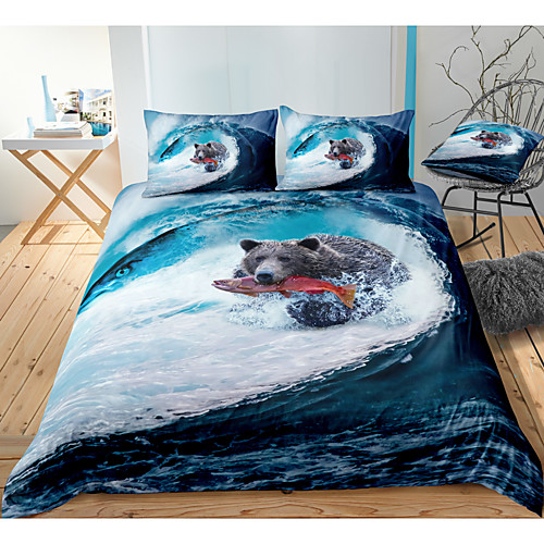 Bear Print 3-Piece Duvet Cover Set Hotel Bedding Sets Comforter Cover with Soft Lightweight Microfiber, Include 1 Duvet Cover, 2 Pillowcases for Double/Queen/King(1 Pillowcase for Twin/Single)
Bear Print 3-Piece Duvet Cover Set Hotel Bedding Sets Comforter Cover with Soft Lightweight Microfiber, Include 1 Duvet Cover, 2 Pillowcases for Double/Queen/King(1 Pillowcase for Twin/Single)