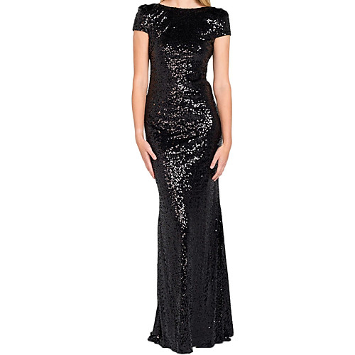 Sheath / Column Glittering Beautiful Back Wedding Guest Formal Evening Dress Boat Neck Short Sleeve Floor Length Sequined with Sequin 2021
Sheath / Column Glittering Beautiful Back Wedding Guest Formal Evening Dress Boat Neck Short Sleeve Floor Length Sequined with Sequin 2021