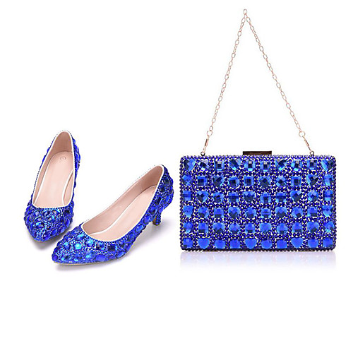 Women's Wedding Shoes Stiletto Heel Pointed Toe Wedding Pumps Vintage Sexy Minimalism Wedding Party & Evening PU Rhinestone Crystal Sparkling Glitter Solid Colored Color Block Blue
Women's Wedding Shoes Stiletto Heel Pointed Toe Wedding Pumps Vintage Sexy Minimalism Wedding Party & Evening PU Rhinestone Crystal Sparkling Glitter Solid Colored Color Block Blue