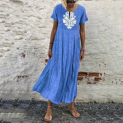 Women's T Shirt Dress Tee Dress Maxi long Dress Blue Yellow Red Short Sleeve Solid Color Ruched Patchwork Print Fall Spring Round Neck Casual Vintage Loose 2021 S M L XL XXL
Women's T Shirt Dress Tee Dress Maxi long Dress Blue Yellow Red Short Sleeve Solid Color Ruched Patchwork Print Fall Spring Round Neck Casual Vintage Loose 2021 S M L XL XXL
