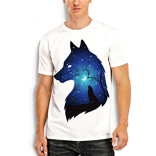 Men's T shirt 3D Print 3D Wolf Animal 3D Print Short Sleeve Daily Tops Casual White
Men's T shirt 3D Print 3D Wolf Animal 3D Print Short Sleeve Daily Tops Casual White