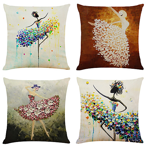 4 pcs Faux Linen Pillow Cover, Print Simple Classic Square Zipper Traditional Classic
4 pcs Faux Linen Pillow Cover, Print Simple Classic Square Zipper Traditional Classic