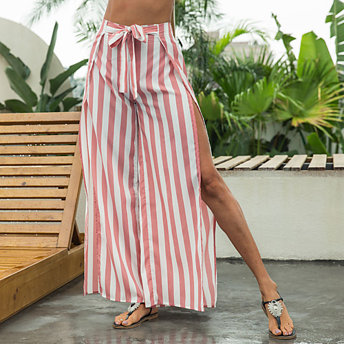 Women's Stylish Streetwear Casual Weekend Culotte Pants Stripe Ankle-Length Split Stripe White
Women's Stylish Streetwear Casual Weekend Culotte Pants Stripe Ankle-Length Split Stripe White