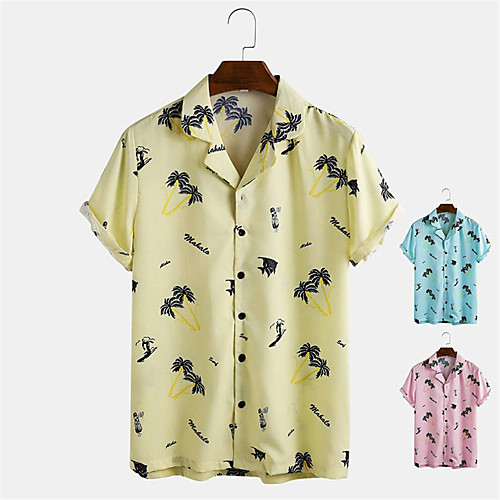 Men's Shirt Other Prints Plants Button-Down Print Short Sleeve Daily Tops Casual Blue Yellow Blushing Pink
Men's Shirt Other Prints Plants Button-Down Print Short Sleeve Daily Tops Casual Blue Yellow Blushing Pink