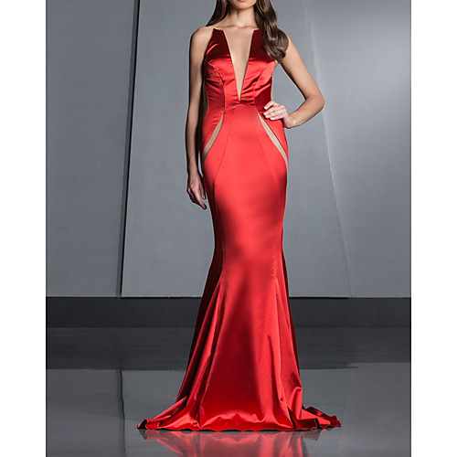 Mermaid / Trumpet Beautiful Back Sexy Engagement Formal Evening Dress Illusion Neck Sleeveless Court Train Satin with Sleek 2021
Mermaid / Trumpet Beautiful Back Sexy Engagement Formal Evening Dress Illusion Neck Sleeveless Court Train Satin with Sleek 2021