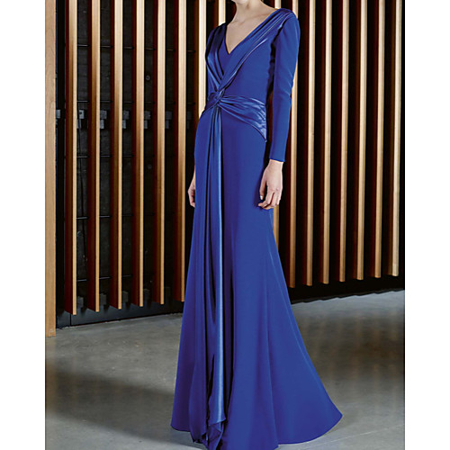 Sheath / Column Minimalist Elegant Wedding Guest Formal Evening Dress V Neck Long Sleeve Floor Length Chiffon with Sash / Ribbon 2021
Sheath / Column Minimalist Elegant Wedding Guest Formal Evening Dress V Neck Long Sleeve Floor Length Chiffon with Sash / Ribbon 2021