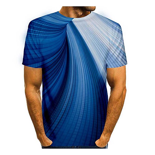 Men's T shirt Shirt 3D Print 3D Geometry 3D Print Short Sleeve Daily Tops Casual Round Neck Blue / Summer
Men's T shirt Shirt 3D Print 3D Geometry 3D Print Short Sleeve Daily Tops Casual Round Neck Blue / Summer