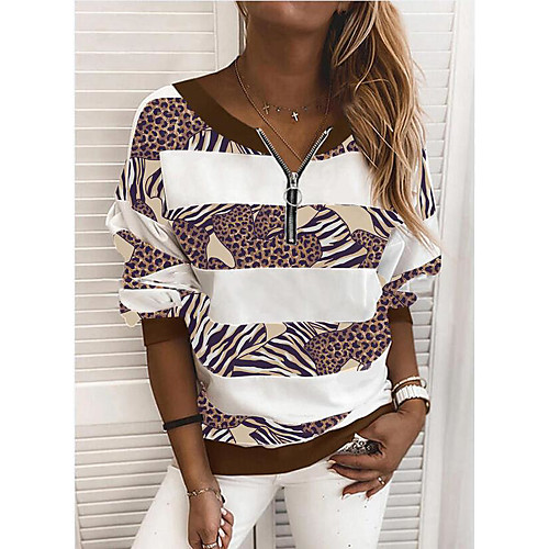Women's Striped Color Block Women's Hoodies Long Sleeve Loose Sweater Cardigans V Neck Fall Spring Brown Gray
Women's Striped Color Block Women's Hoodies Long Sleeve Loose Sweater Cardigans V Neck Fall Spring Brown Gray