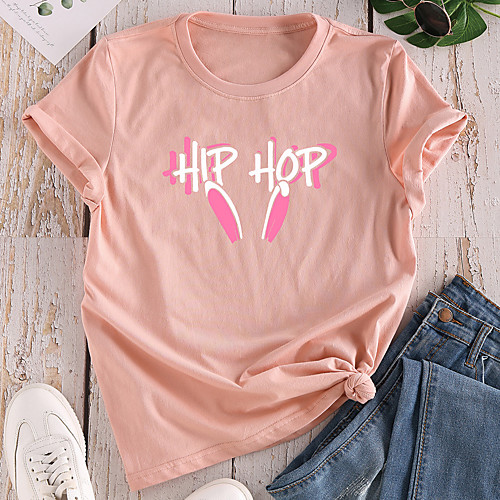 Women's T shirt Graphic Text Print Round Neck Tops 100% Cotton Basic Basic Top Black Red Yellow
Women's T shirt Graphic Text Print Round Neck Tops 100% Cotton Basic Basic Top Black Red Yellow