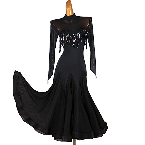 Ballroom Dance Dress Glitter Paillette Women's Training Performance Long Sleeve Natural Chinlon Chiffon Tulle
Ballroom Dance Dress Glitter Paillette Women's Training Performance Long Sleeve Natural Chinlon Chiffon Tulle
