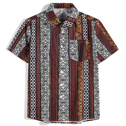 Men's Shirt Other Prints Striped Button-Down Print Short Sleeve Street Tops Casual Brown
Men's Shirt Other Prints Striped Button-Down Print Short Sleeve Street Tops Casual Brown