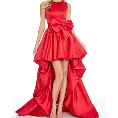 A-Line Minimalist Vintage Engagement Formal Evening Dress Jewel Neck Sleeveless Asymmetrical Taffeta with Bow(s) 2021
A-Line Minimalist Vintage Engagement Formal Evening Dress Jewel Neck Sleeveless Asymmetrical Taffeta with Bow(s) 2021