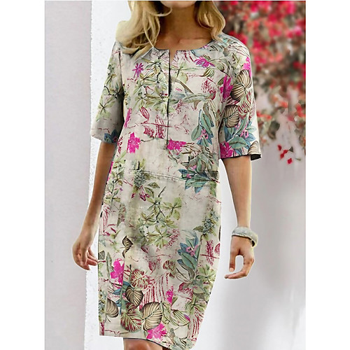 Women's Shift Dress Knee Length Dress Blushing Pink Dusty Blue Orange Half Sleeve Print Patchwork Print Fall Spring Round Neck Elegant Vintage Party 2021 S M L XL XXL 3XL / Plus Size / Plus Size
Women's Shift Dress Knee Length Dress Blushing Pink Dusty Blue Orange Half Sleeve Print Patchwork Print Fall Spring Round Neck Elegant Vintage Party 2021 S M L XL XXL 3XL / Plus Size / Plus Size